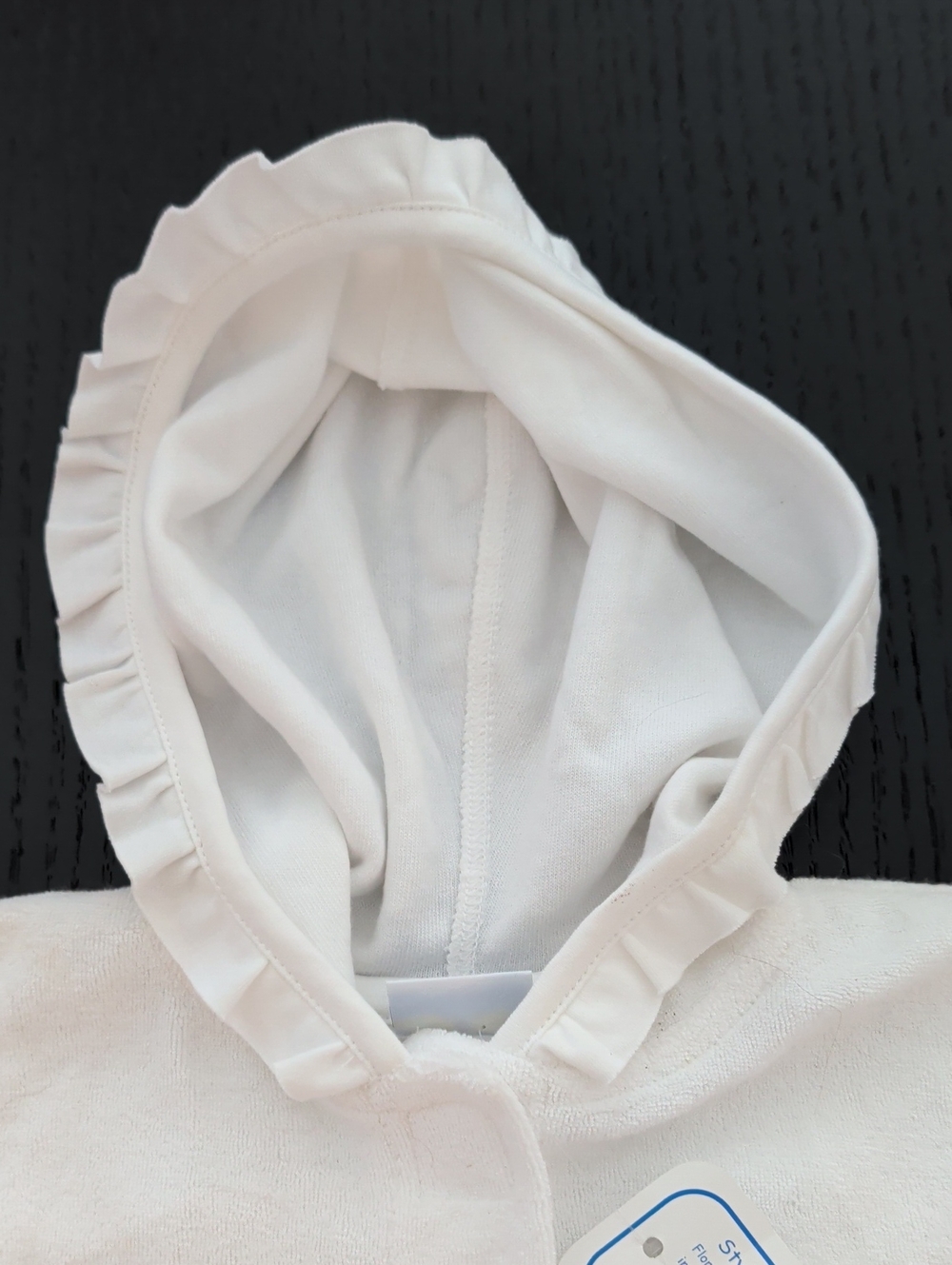 NWT Florence Eiseman White Terry Hooded Swim Robe Cover Up Tulip Applique 24 MO - Picture 3 of 10